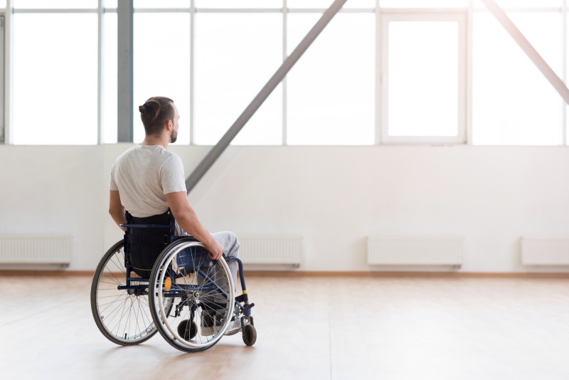 wheelchair in the gym